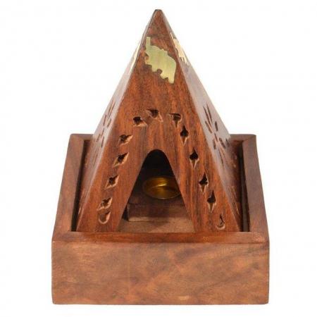Image 3 of Sheesham Wood Pyramid Incense Co Free  postage