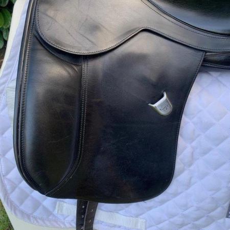 Image 2 of Bates 16 inch dressage saddle