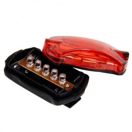 Image 2 of Cycling 5 LED Safety Flashing Rear Tail Lamp