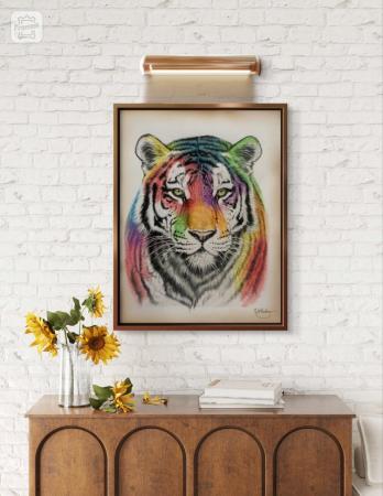 Image 2 of Artwork - multicoloured tiger 1of1 original artwork