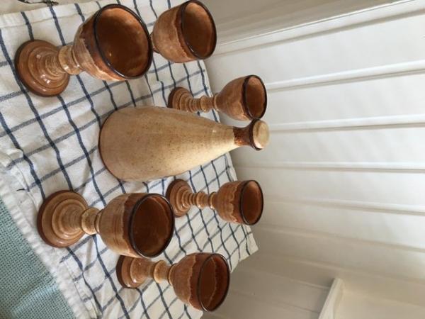 Image 1 of Studio Pottery Coffee set ,Wine Goblets and Decanter
