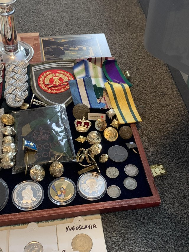 Preview of the first image of Joblot of Collectable items. Coins, notes, curios, military.