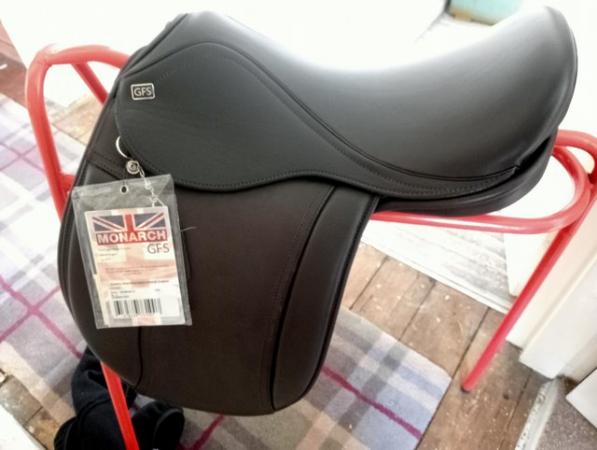 Image 1 of GFS monarch 16inch brown show saddle