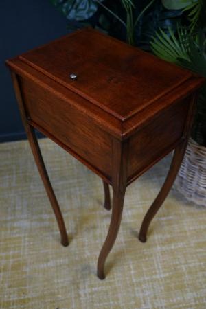 Image 7 of Early Victorian Mahogany Sewing Table / Box Side Table