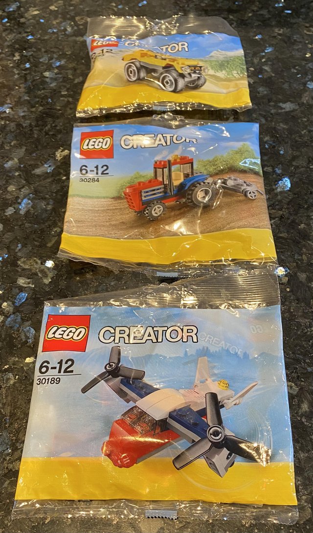 Preview of the first image of 3 Lego bags- new- Creator sets- vehicles age 6-12 years.