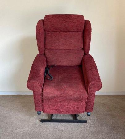 Image 3 of LUXURY ELECTRIC RISER RECLINER RED WINE CHAIR ~ CAN DELIVER
