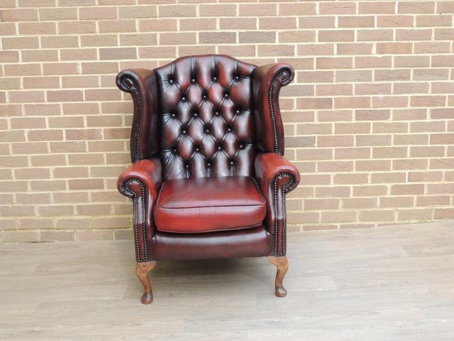 Preview of the first image of Chesterfield Vintage Queen Anne Armchair (UK Delivery).