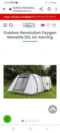 Image 2 of Movelite air frame stand alone motorhome awning