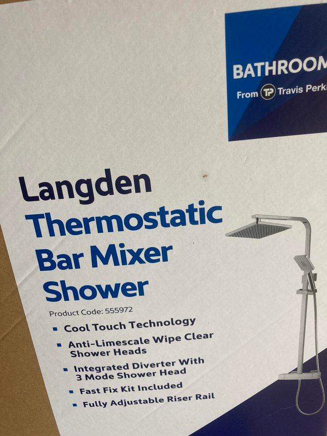Preview of the first image of Travis Perkins langden thermostatic bar mixer shower new.