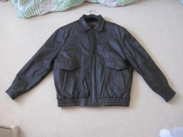 Image 1 of Brown Fine Leather Jacket by Lakeland