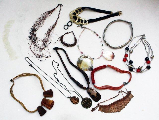 Preview of the first image of 12 Women's 60s? Necklaces. Sea shells,plastic,metal and more.