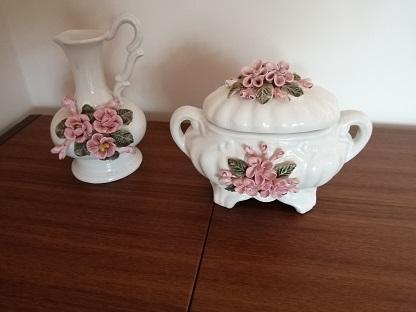 Image 1 of Matching pitcher and large trinket box.