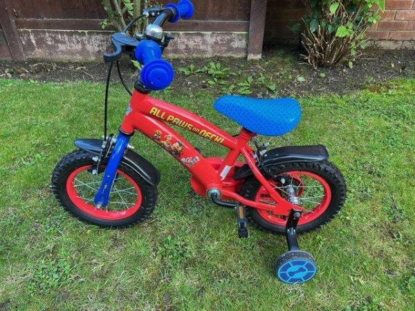 Image 2 of Paw Patrol bike with stabilisers. 12”