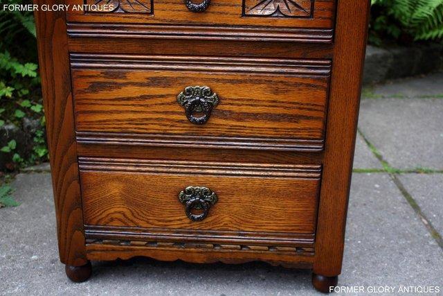 Image 30 of OLD CHARM LIGHT OAK BEDSIDE LAMP TABLES CHESTS OF DRAWERS