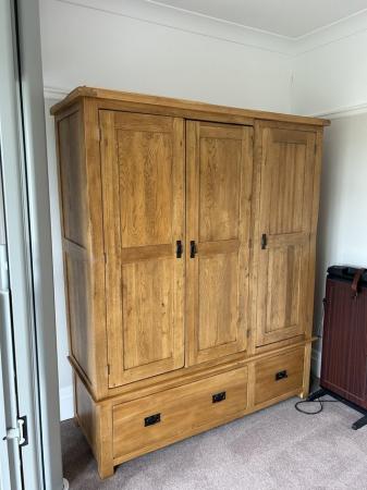 Image 2 of Oak furniture land rustic oak triple wardrobe
