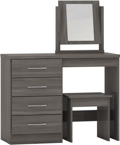 Preview of the first image of NEVADA DRESSING TABLE SET IN BLACK WOOD GRAIN.
