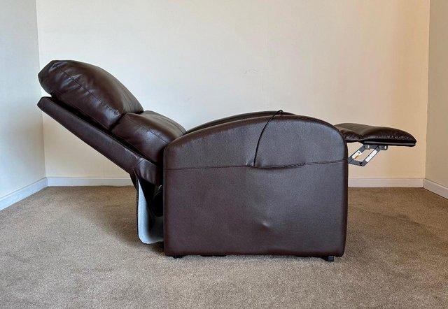 Image 14 of ELECTRIC RISER RECLINER CHAIR BROWN LEATHER CHAIR ~ DELIVERY