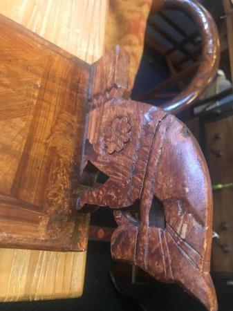 Image 3 of Antique HandCarved wood Book shelf / Horse Head Shape