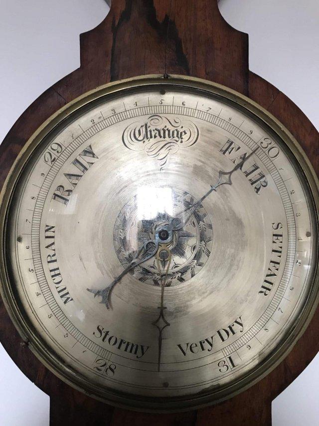 Preview of the first image of Rosewood Wheel Barometer  circa 1840.