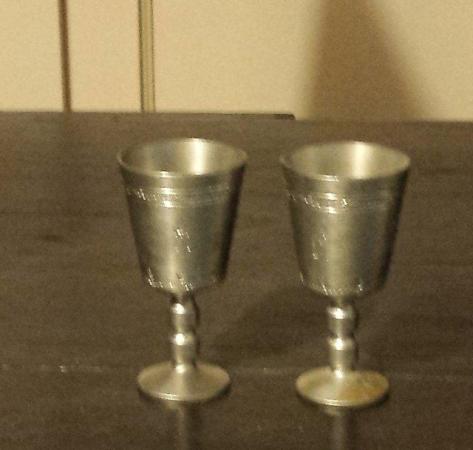 Image 1 of Pewter shot glasses - nicely engraved
