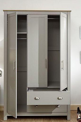 Preview of the first image of GREY LANCASTER 3 DOOR 2 DRAWER WARDROBE.
