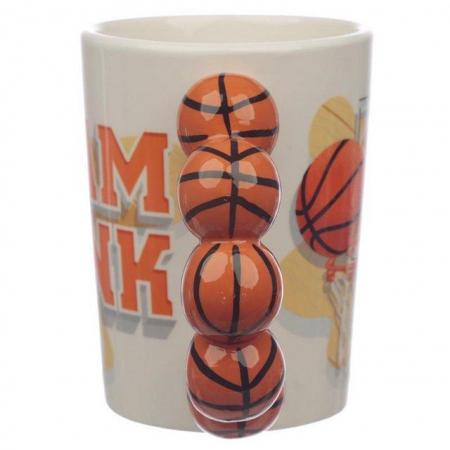 Image 3 of Fun Basket Ball Shaped Handle Ceramic Mug. Free Postage