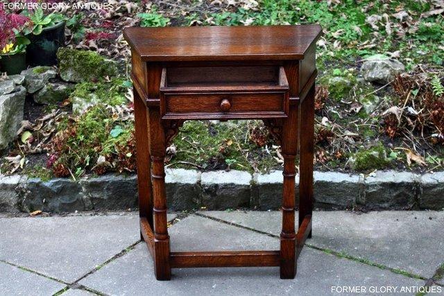 Image 4 of A TITCHMARSH AND GOODWIN OAK CANTED HALL TABLE LAMP STAND