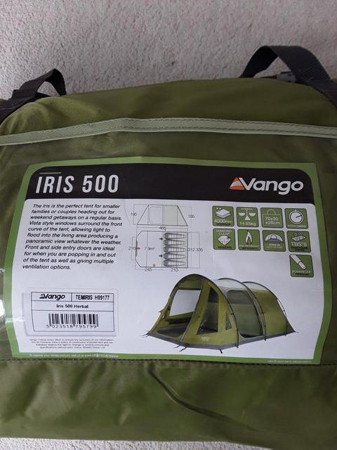 Preview of the first image of Vango Iris 500 Delux Family Tent With Extras (Icarus 500).