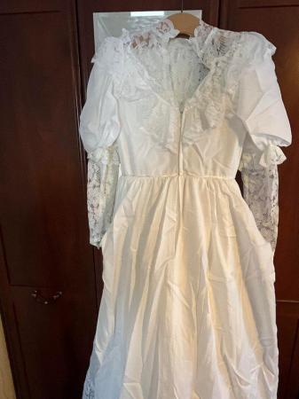 Image 1 of Vintage wedding dress with lace effect