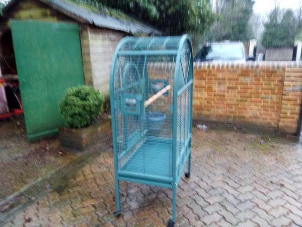 Image 1 of Large parrot cage with stand and castors