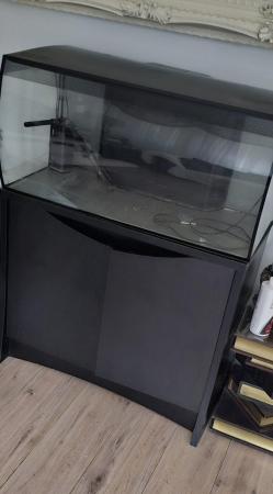 Image 1 of Aquarium Fish Tank with black storage cupboard