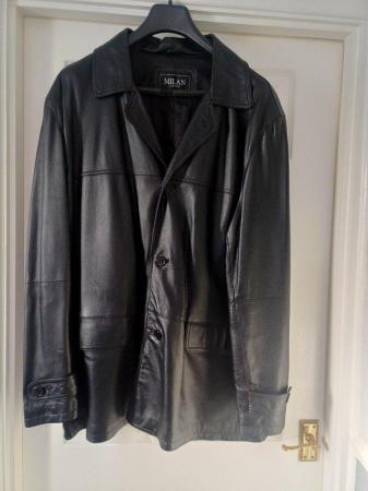 Image 2 of Mens Black Milan Leather jacket XXL