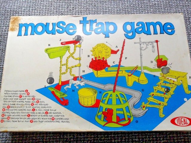 Preview of the first image of VINTAGE MOUSE TRAP BOARD GAME 1963 by IDEAL.- SEE DESC..