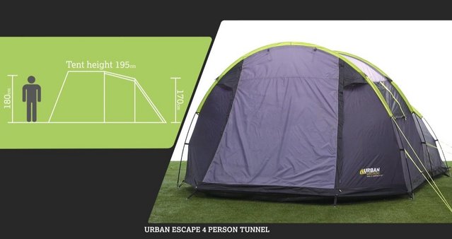 Image 5 of BRAND NEW! Urban Escape 4 Man Tunnel Tent