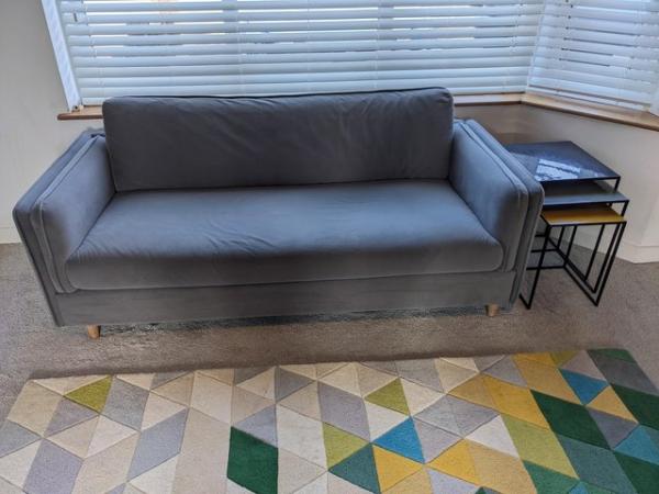Image 2 of 2x Ash Grey 3 seater sofas