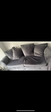 Image 1 of Grey 3+2 sofa velvet used