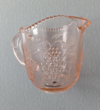 Image 3 of A Small Vintage Glass Jug with Orange Hues.  Height 3.1/2".