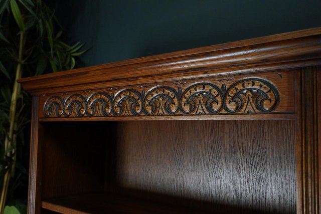 Image 6 of Tudor Style Solid Oak Old Charm Open Front Bookcase