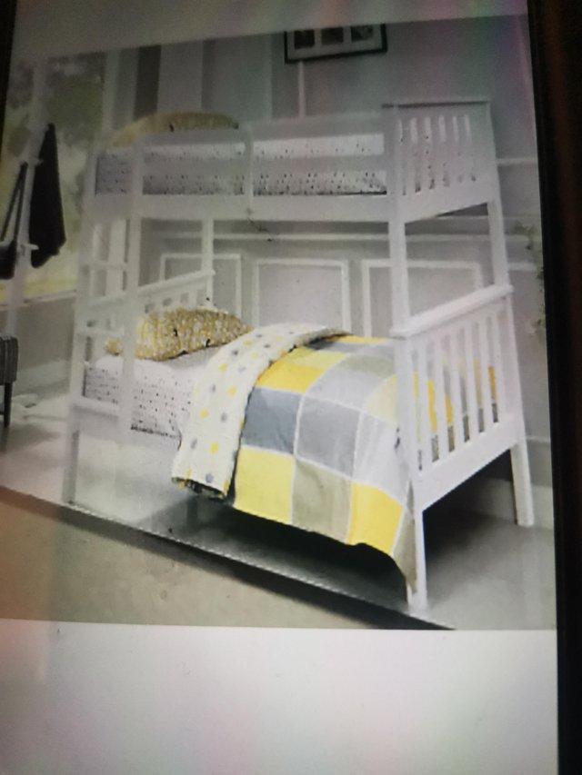 Preview of the first image of Bunk bed white excellent condion.