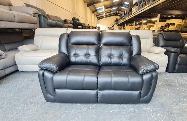 Image 6 of La-z-boy Phoenix black leather 2 seater sofa