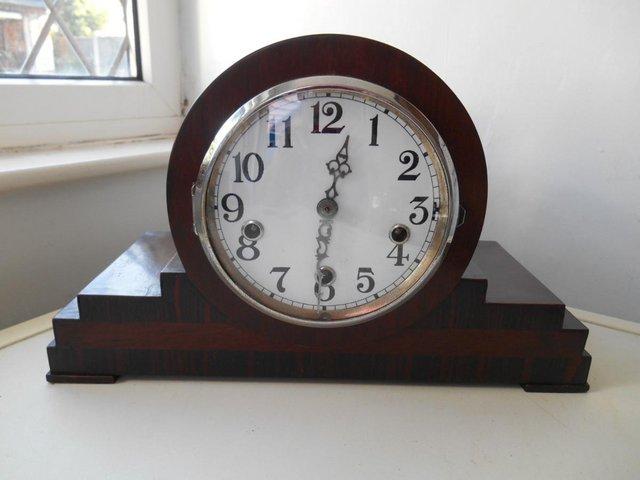 Preview of the first image of Enfield Clock Co. London - Westminster chiming mantle clock.