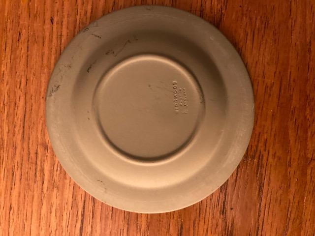 Preview of the first image of Wedgwood Sage Green Jasperware dish classical design.