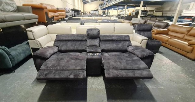 Image 5 of Radley Decent charcoal fabric manual recliner sofa