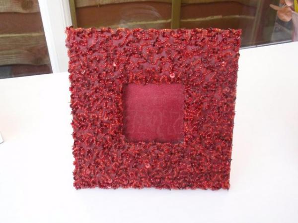 Image 2 of Two small red sequined photo frames