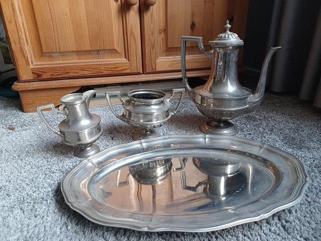 Preview of the first image of Swedish Silver Plated Tea Set, early 1900s.