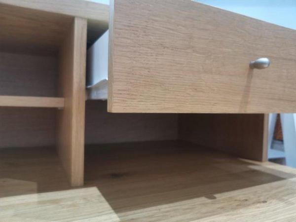 Image 2 of Desktop Hutch with shelf and drawer- Oak