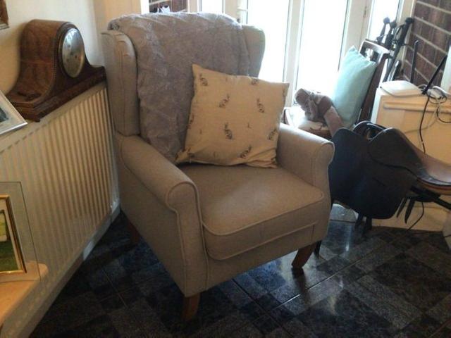 Preview of the first image of Pair of nearly new Dunelm armchairs.