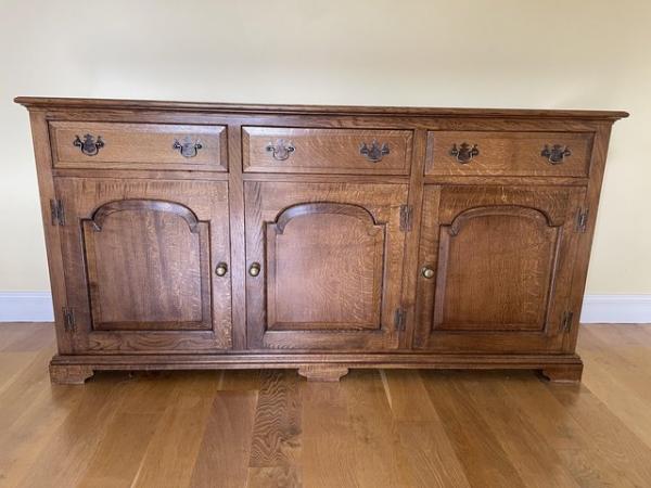 Image 1 of Nigel Griffiths 5 foot 9 inches English oak sideboard.