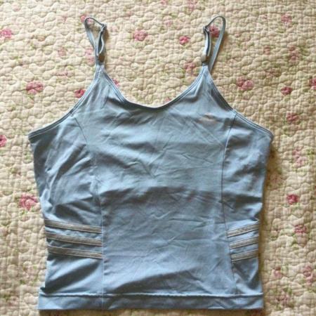 Image 1 of Sz14 ADIDAS CLIMALITE Pale Blue Sports Tank Cami 33-38” Bust