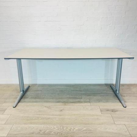 Image 2 of Ahrend Modern Rectangular Desk, Metal Frame, Light Grey, W16